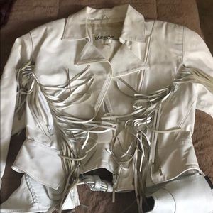 Leather jacket and chaps